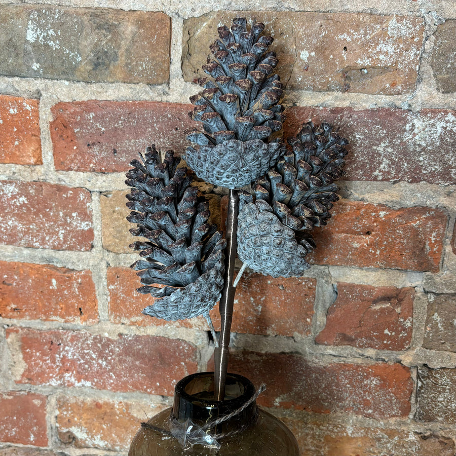 Smoke Grey Pinecone Spray 22”