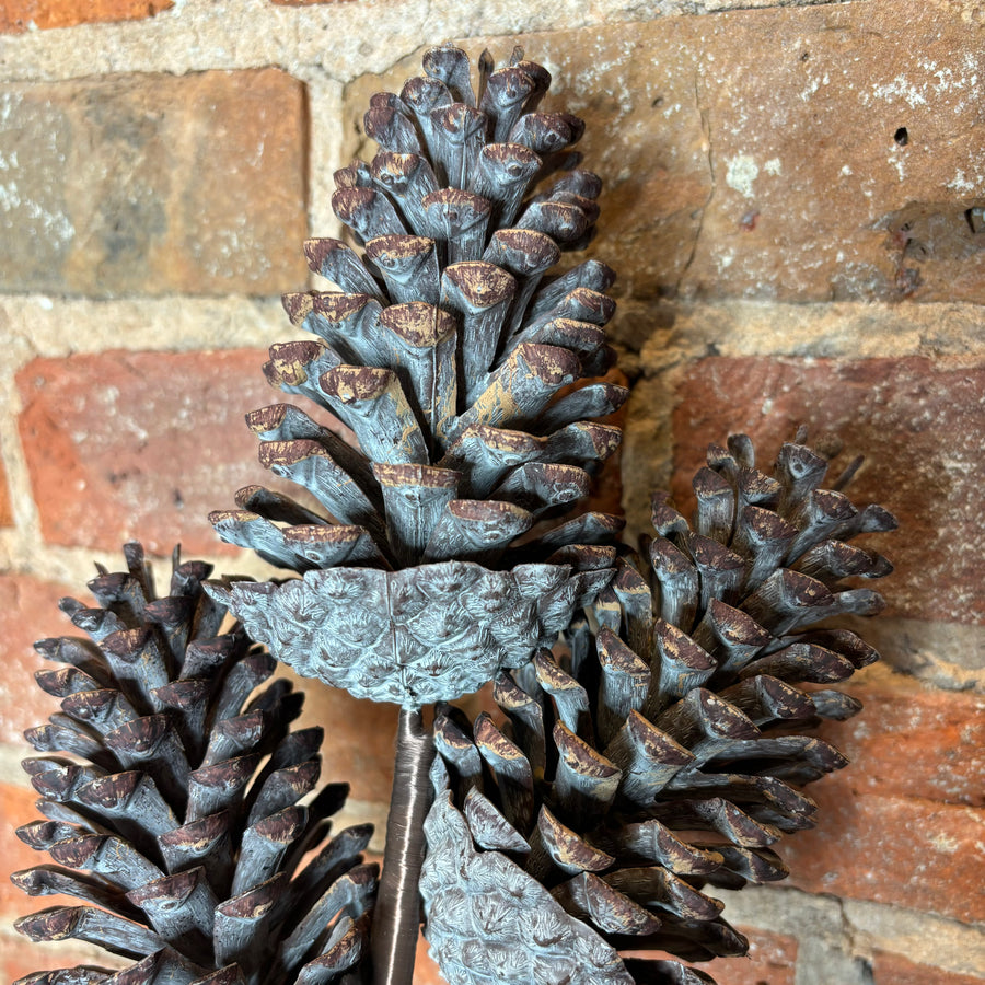 Smoke Grey Pinecone Spray 22”