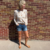 Neutral Floral Crewneck Sweater