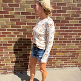 Neutral Floral Crewneck Sweater
