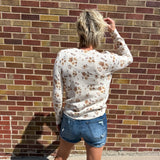 Neutral Floral Crewneck Sweater