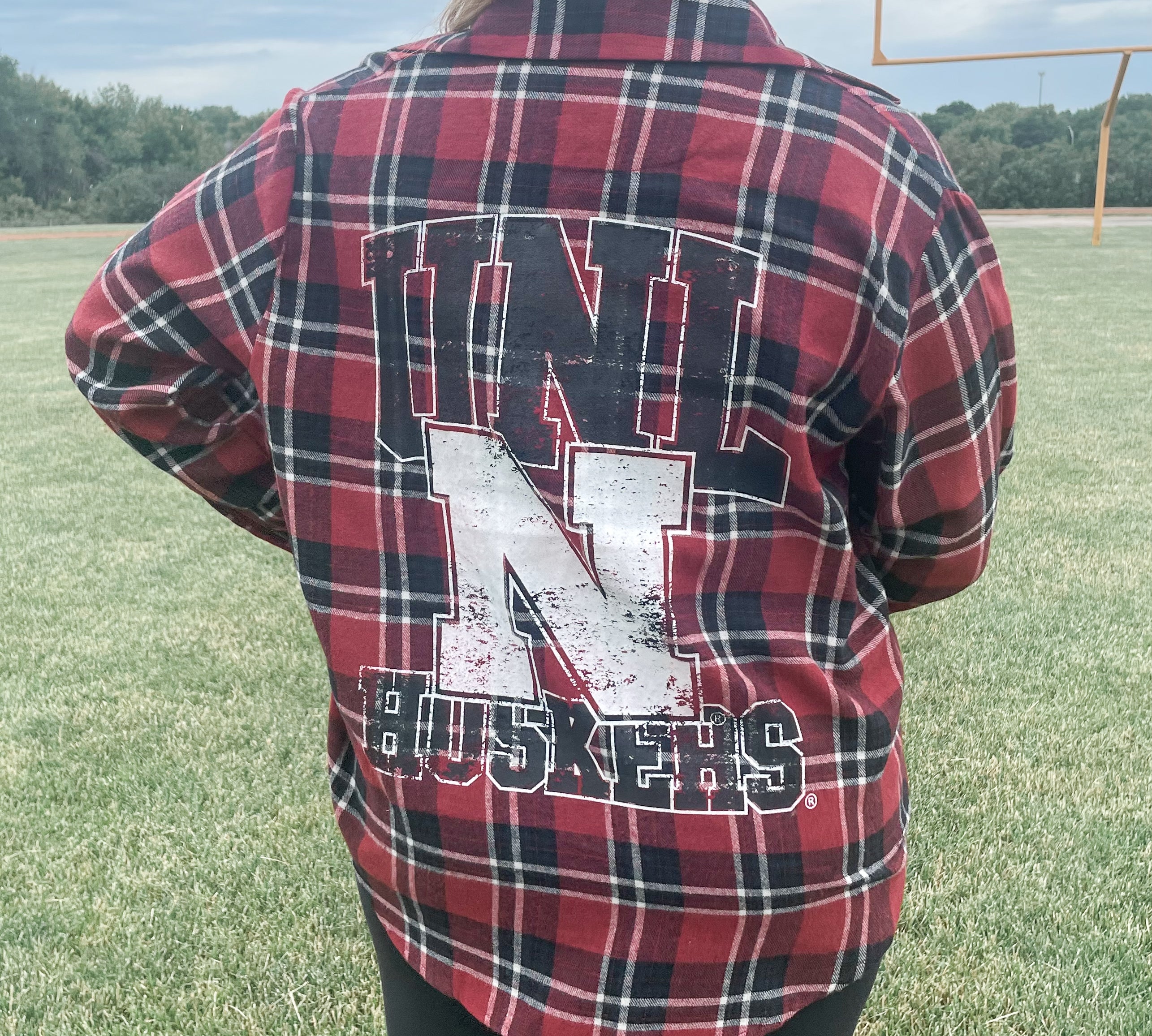 Nebraska Plaid Meyer Mascot Oversize Shirt
