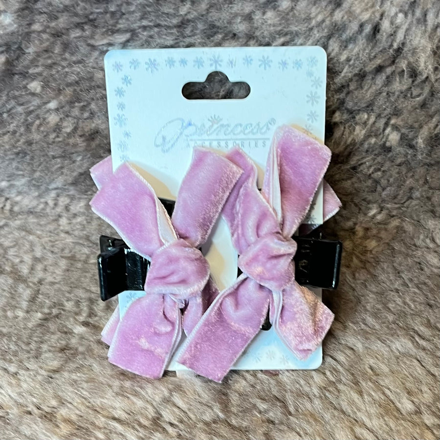 Mini Velvet Bow Hair Cip