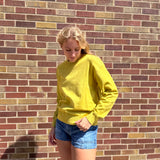 Mustard Lime Loose Fit Long Sleeve Pullover