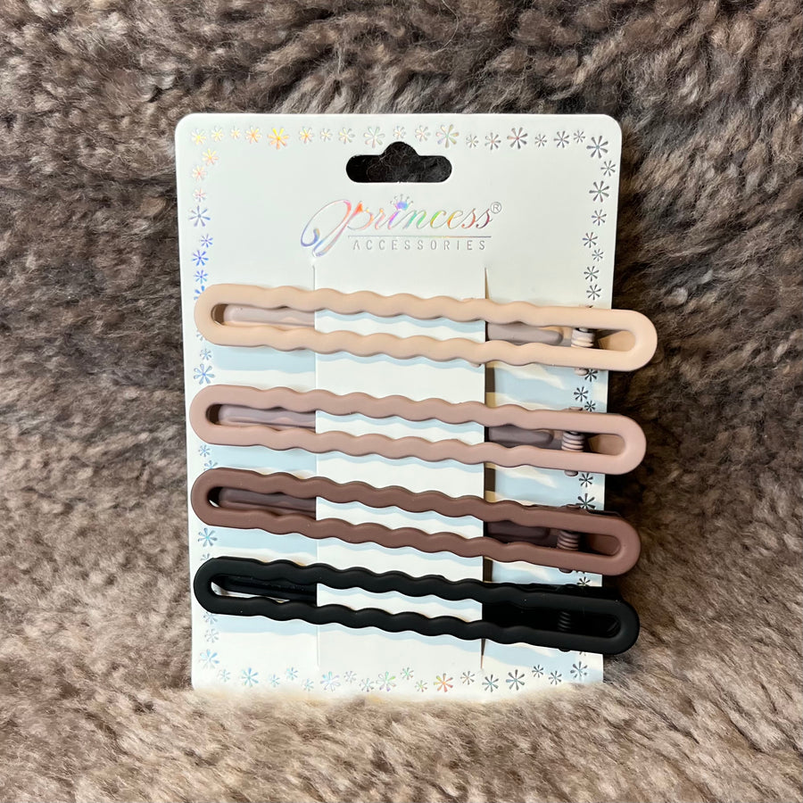 Matte Alligator Hair Clip Set of 4