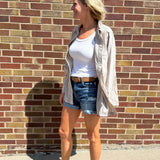 Long Sleeve Reworked Button Down Top