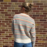 Multi Textured Striped Crewneck
