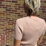Solid Ribbed Knit Sweater