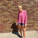 Waffle Long Sleeve Crewneck Pullover