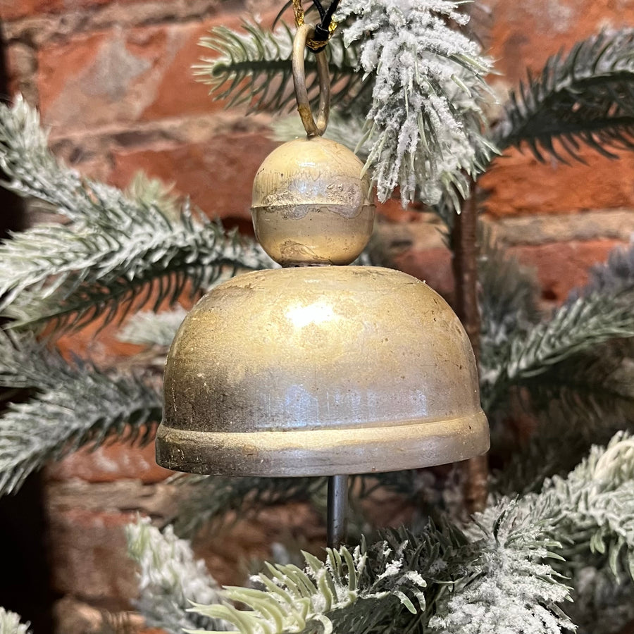 Distressed Pewter Metal Hanging Bells