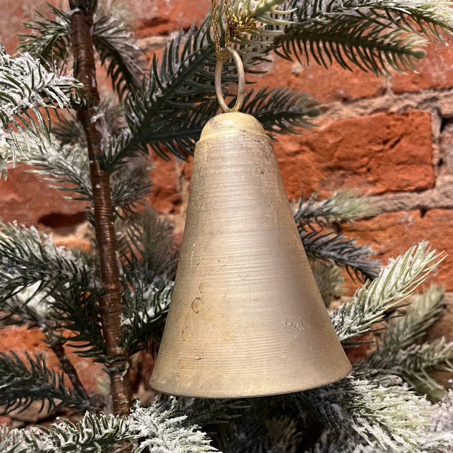 Distressed Pewter Metal Hanging Bells