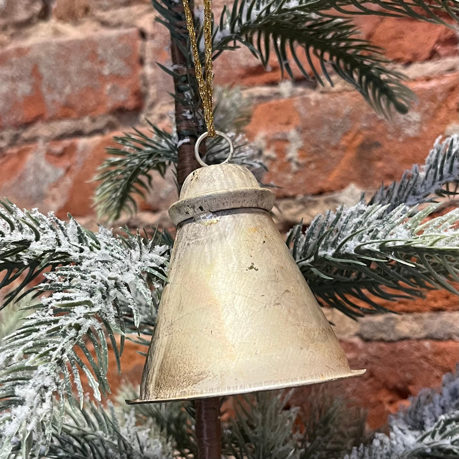 Distressed Pewter Metal Hanging Bells