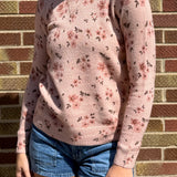 Neutral Floral Crewneck Sweater