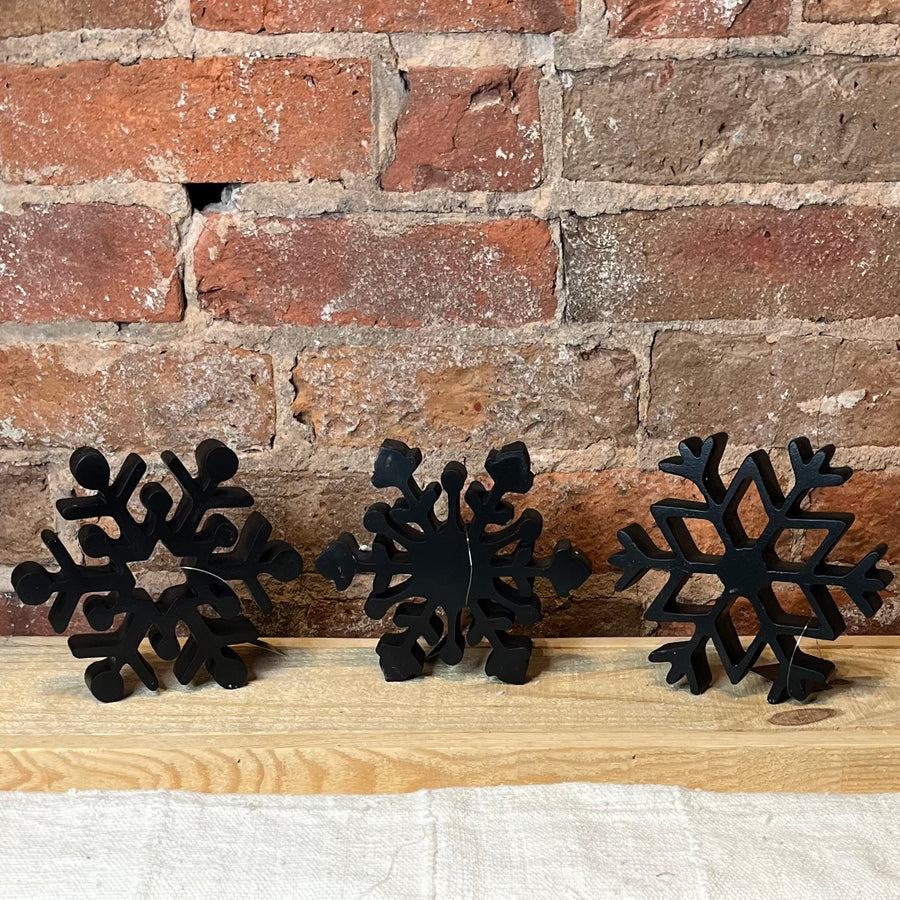 Matte Black Resin Snowflake 6”