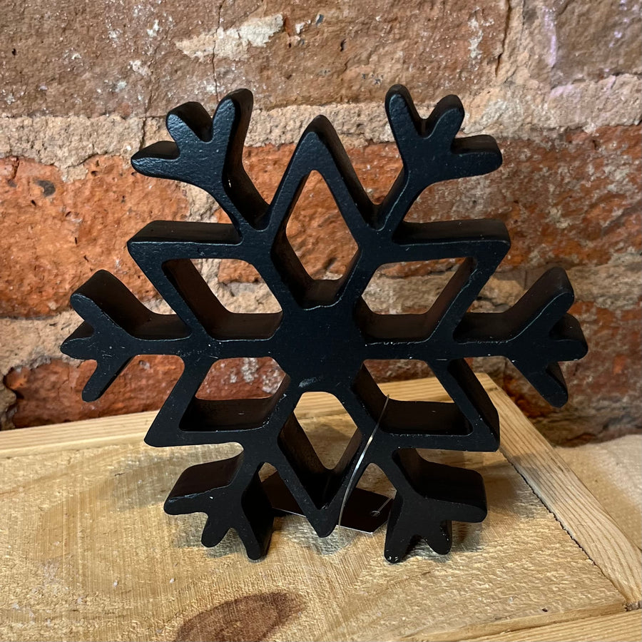 Matte Black Resin Snowflake 6”