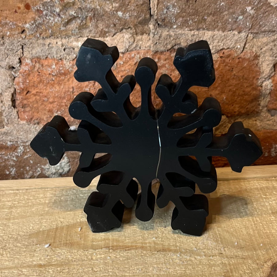 Matte Black Resin Snowflake 6”