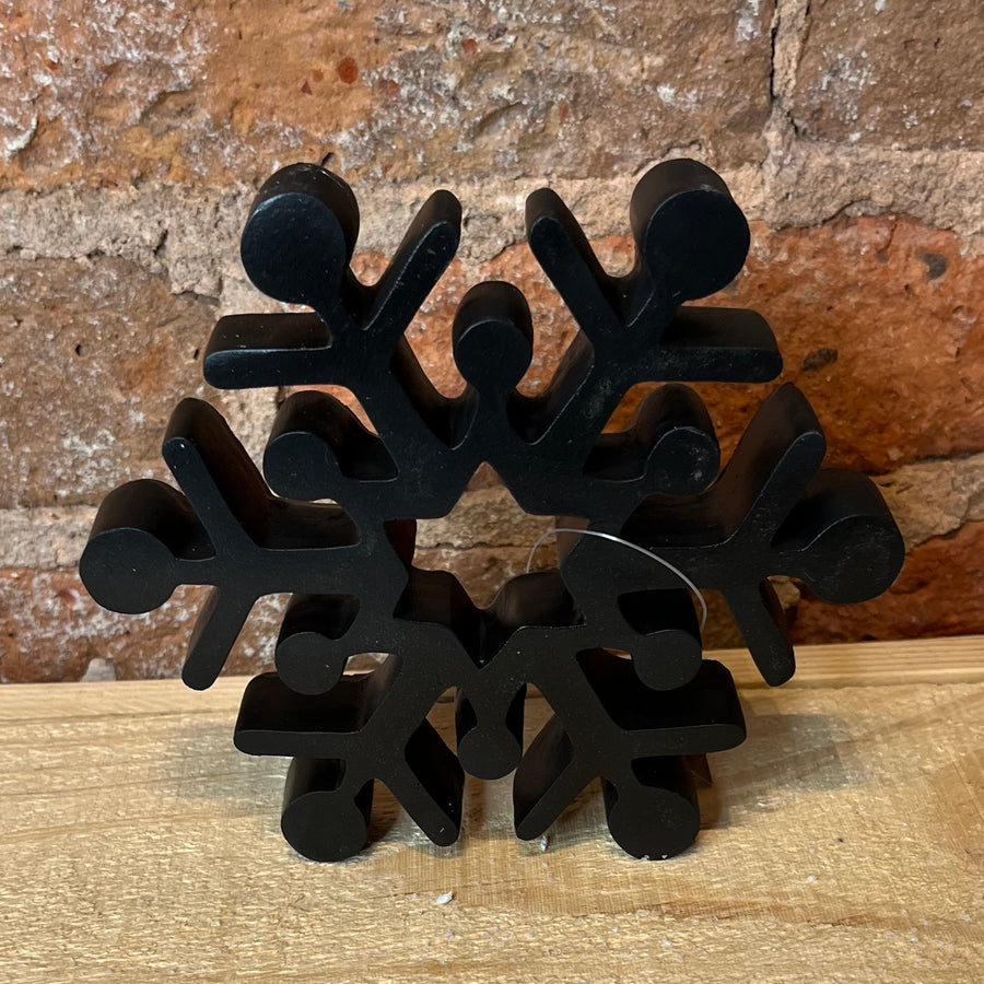 Matte Black Resin Snowflake 6”