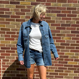 Medium Dark Denim Oversized Jacket