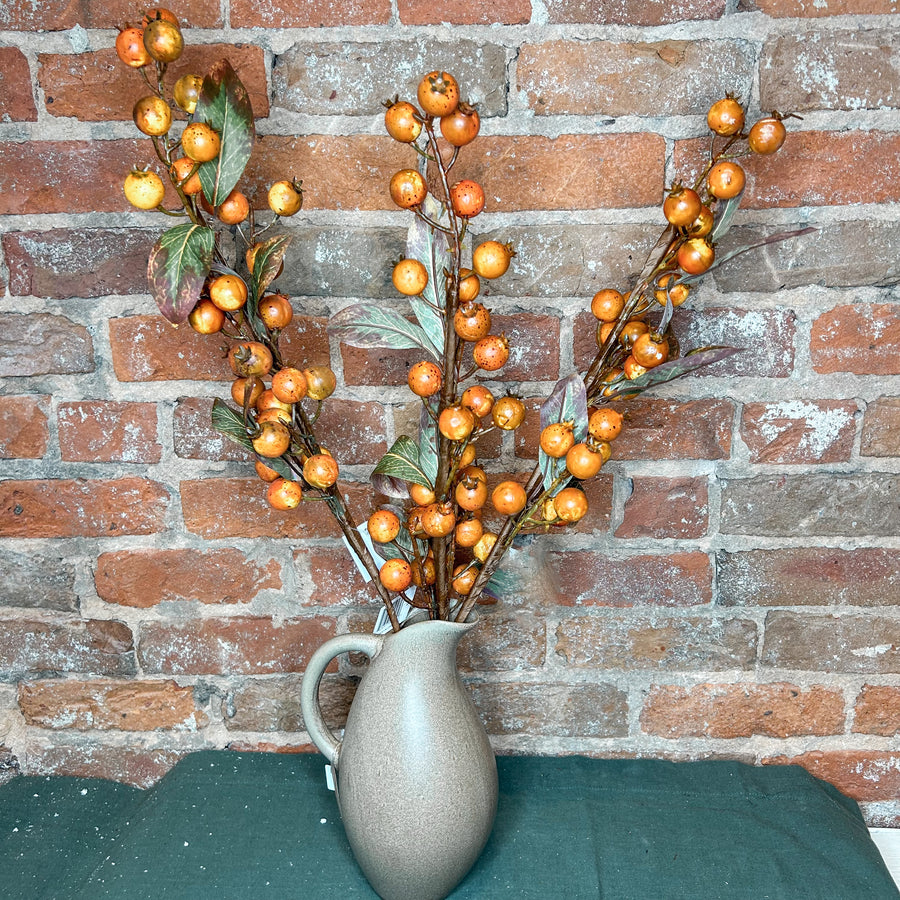 Orange w/ Green Rosehip Stem 32”