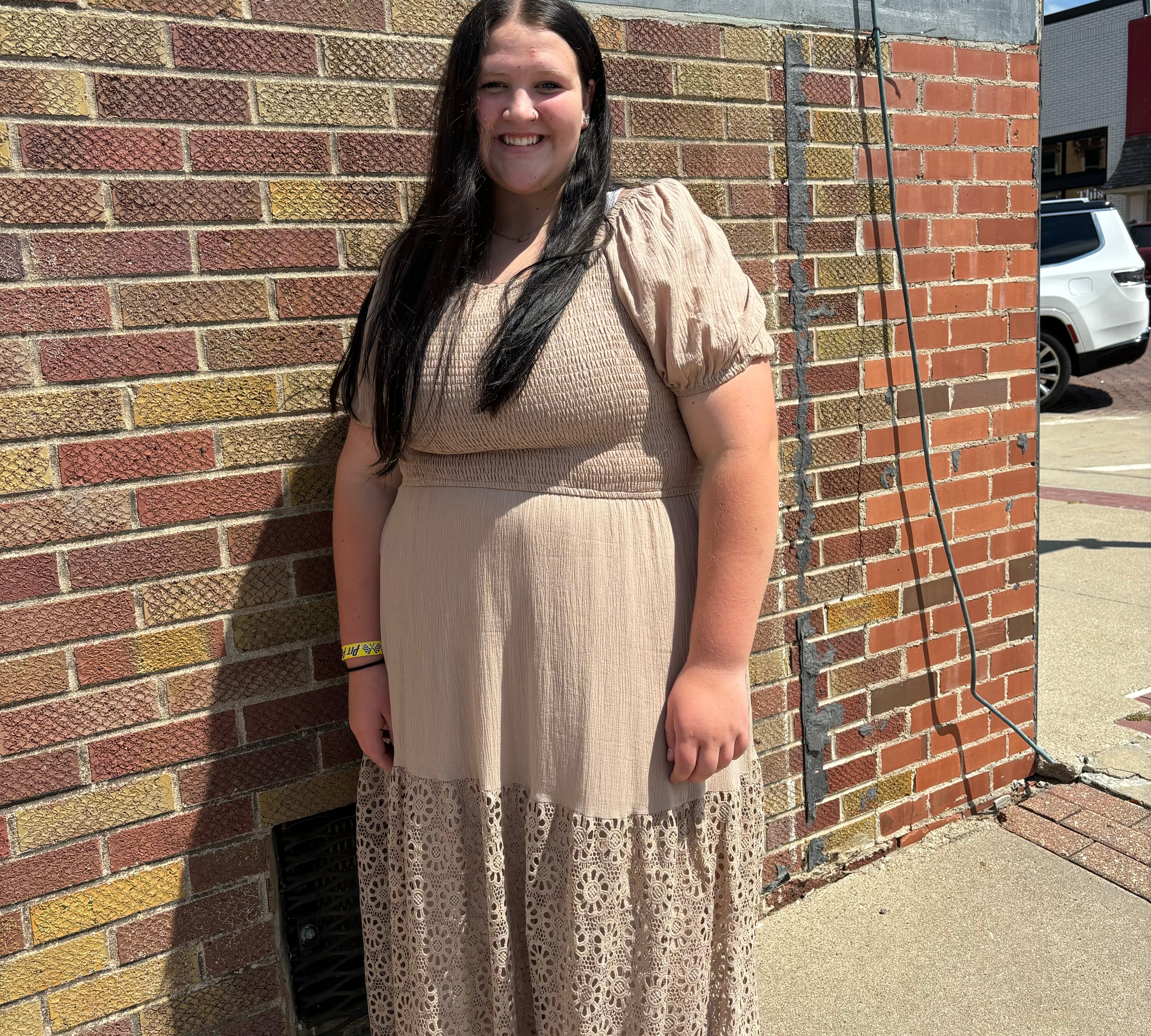 Crochet Eyelet Smocked Dress