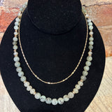 Grey/White Beaded Necklace