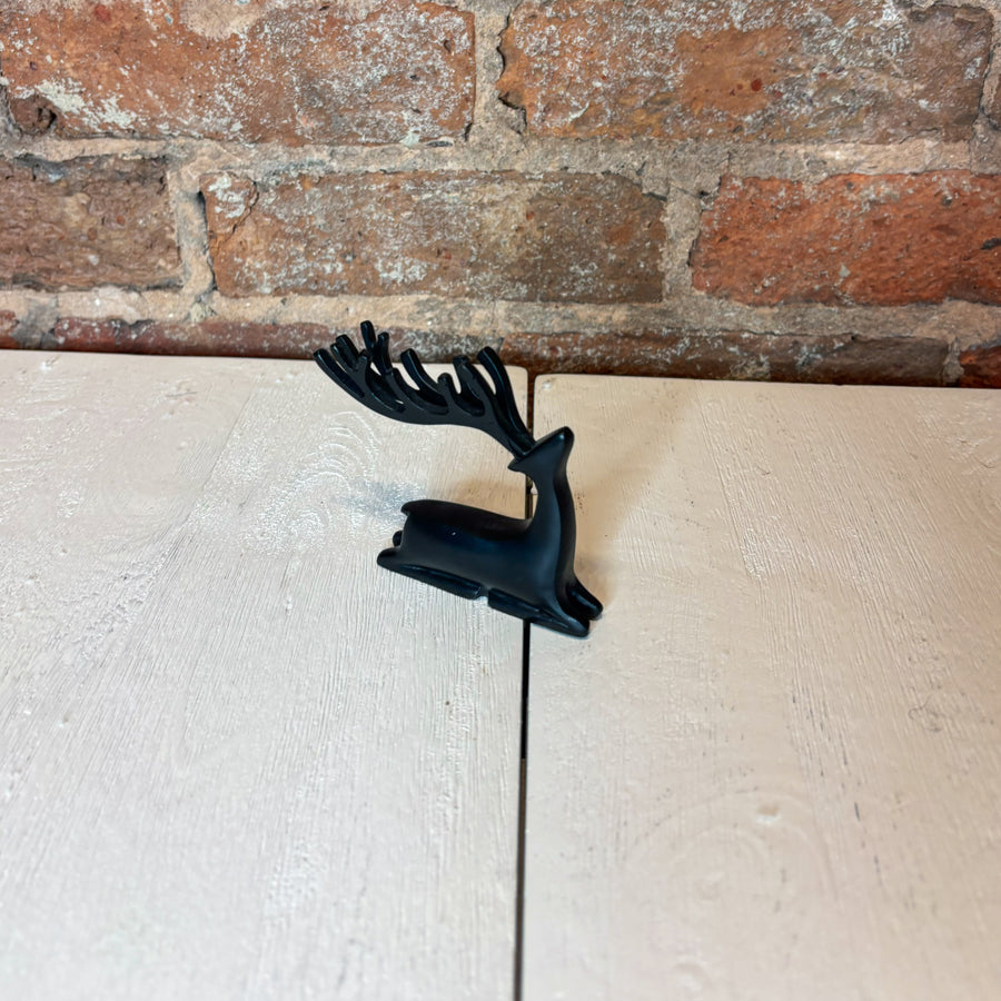 Sleek Black Resin Reindeer