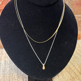Gold Chain Necklace w/Gold Pearl Necklace