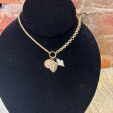 Gold Chain Necklace w/Gold & Pearl Pendant