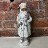 Woodland Cream Pulp  Santa w/ Basket & Sticks 10”
