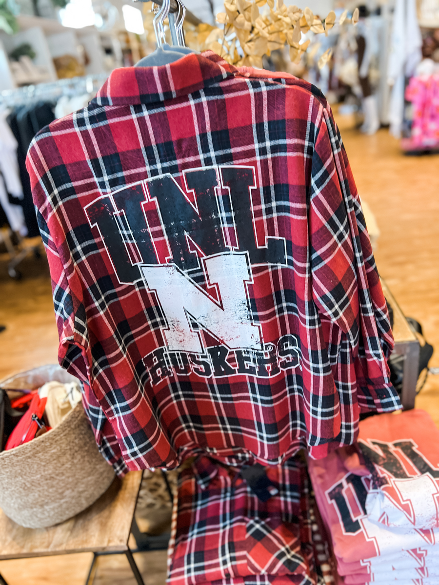 Nebraska Plaid Meyer Mascot Oversize Shirt