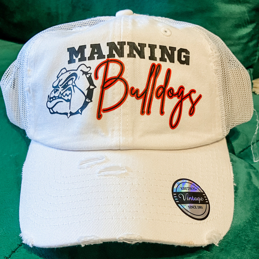 Manning Bulldog Distressed Hat