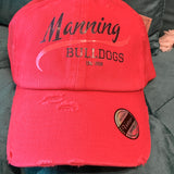 Red Manning Bulldog Swipe Distressed Hat