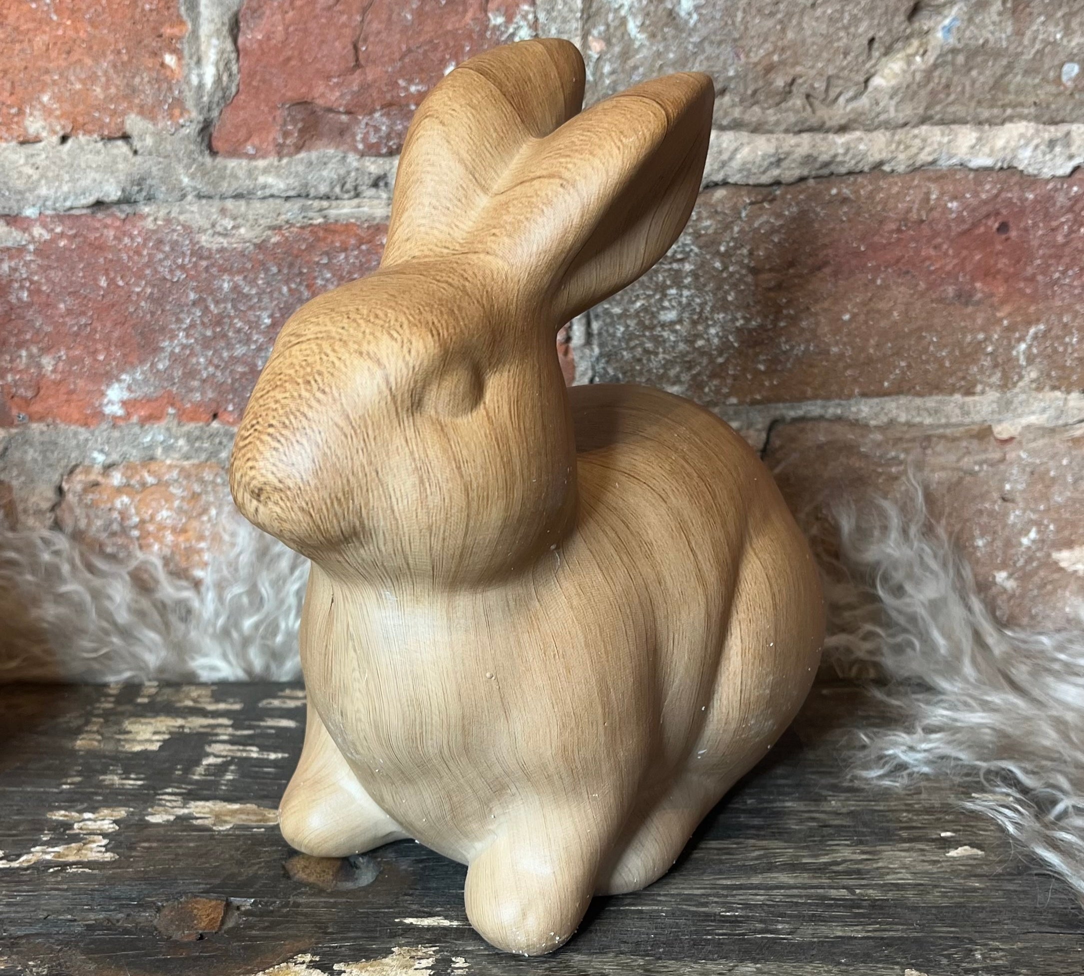 Brown Sitting Bunny Figurine