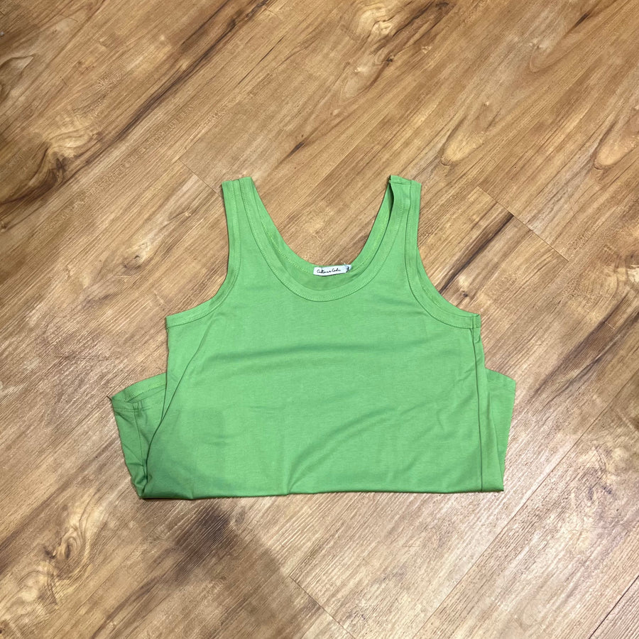 Scoop Neck Solid Loose Fit Tank