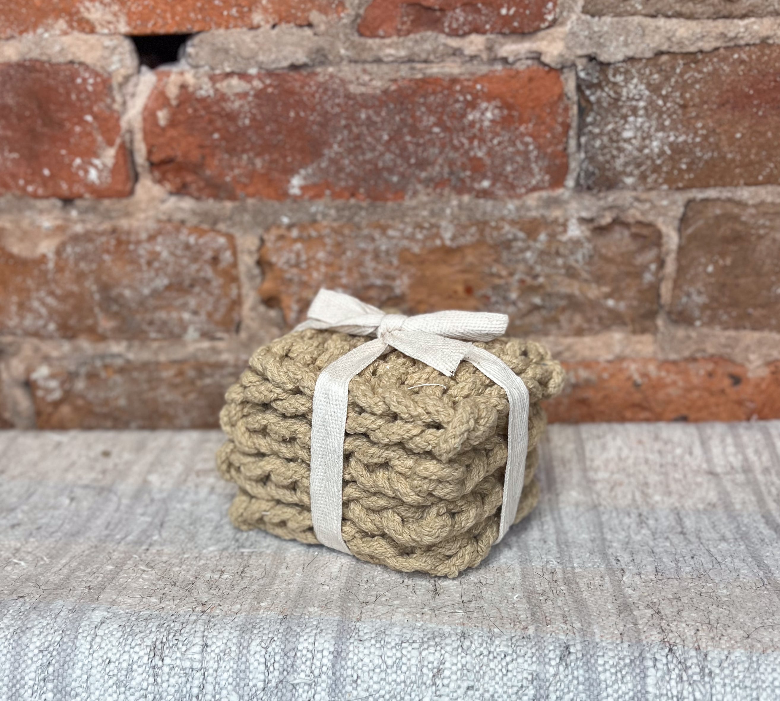 Crocheted Cotton Coasters 4"