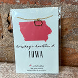 Gold State of Iowa Necklace