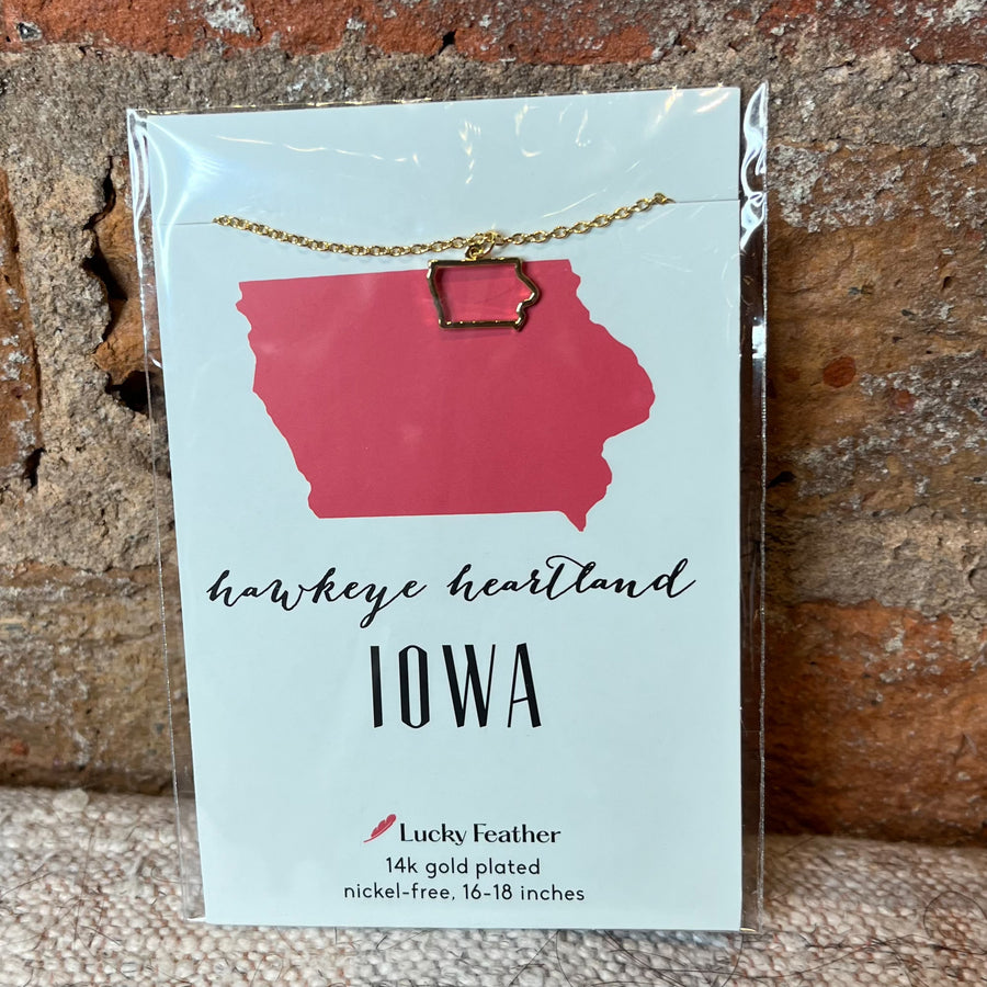 Gold State of Iowa Necklace