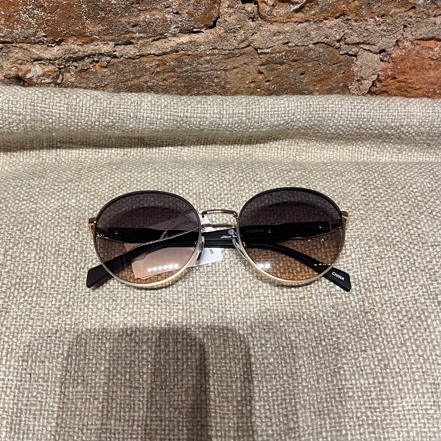 Round Lens Two Tone Sunglasses