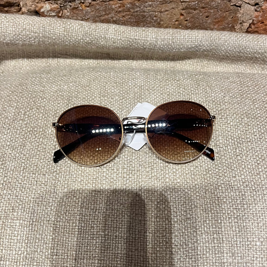 Round Lens Two Tone Sunglasses