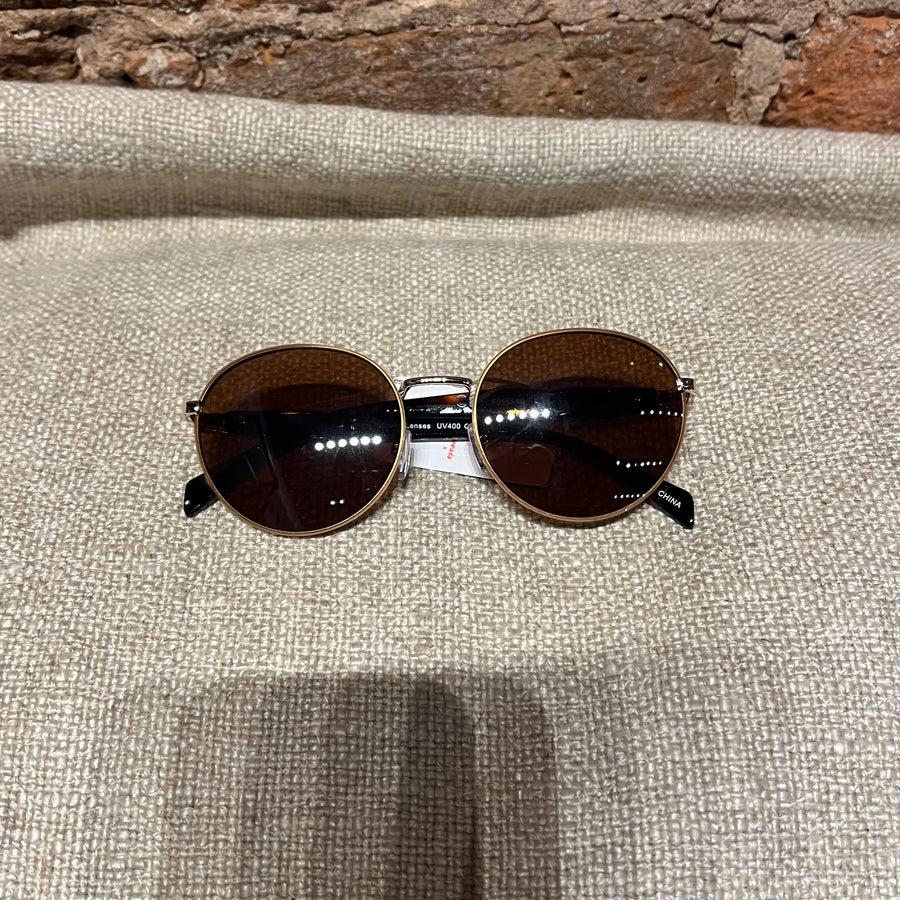 Round Lens Two Tone Sunglasses