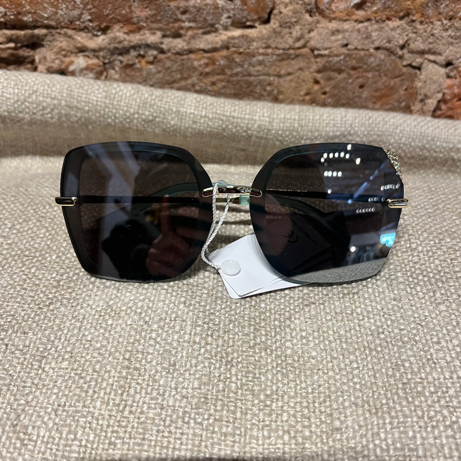 Square Sunglasses w/Rhinestone Detail