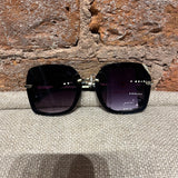 Square Sunglasses w/Rhinestone Detail