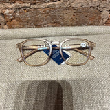 Unisex Wood Grain Rounded Square Reading Glasses