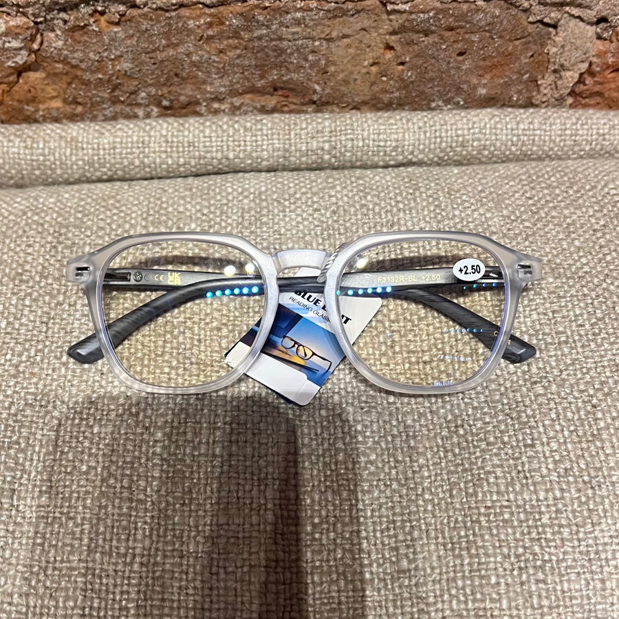 Unisex Wood Grain Rounded Square Reading Glasses