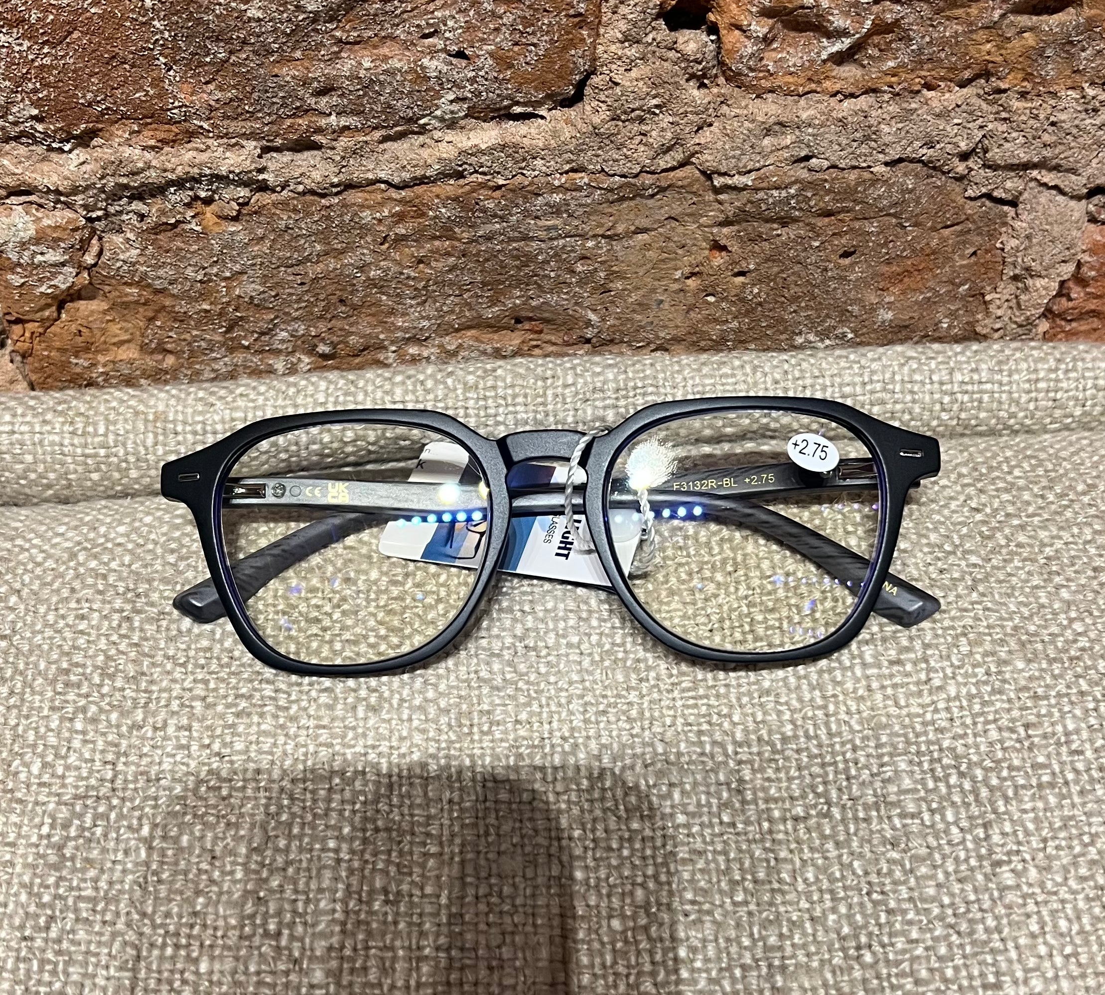 Unisex Wood Grain Rounded Square Reading Glasses