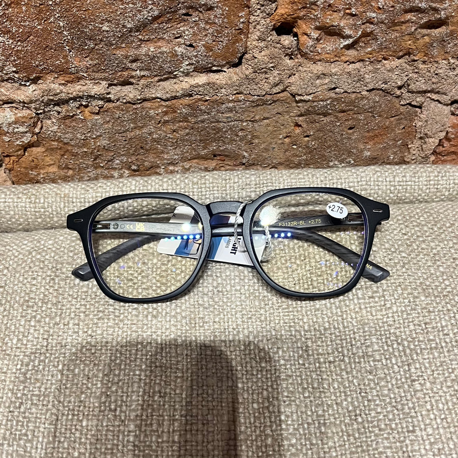 Unisex Wood Grain Rounded Square Reading Glasses