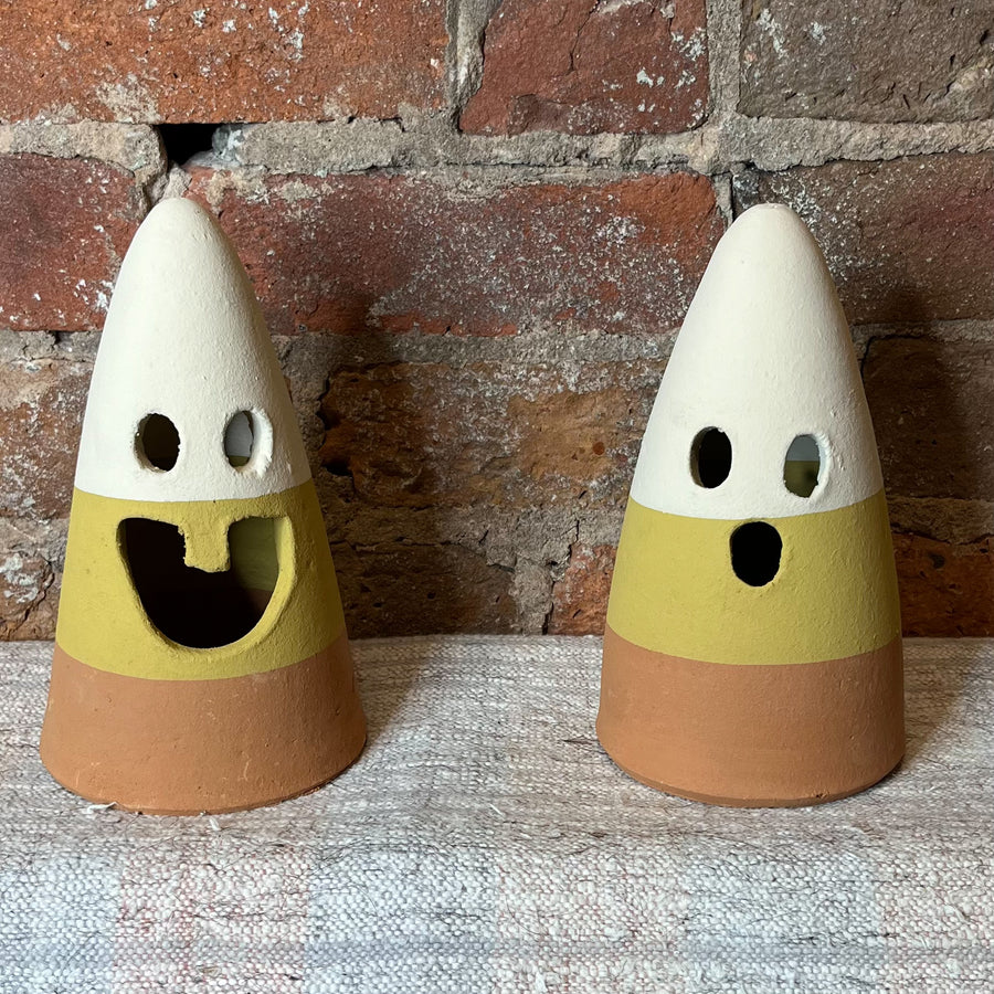 Clay Candy Corn Lantern 5x7"