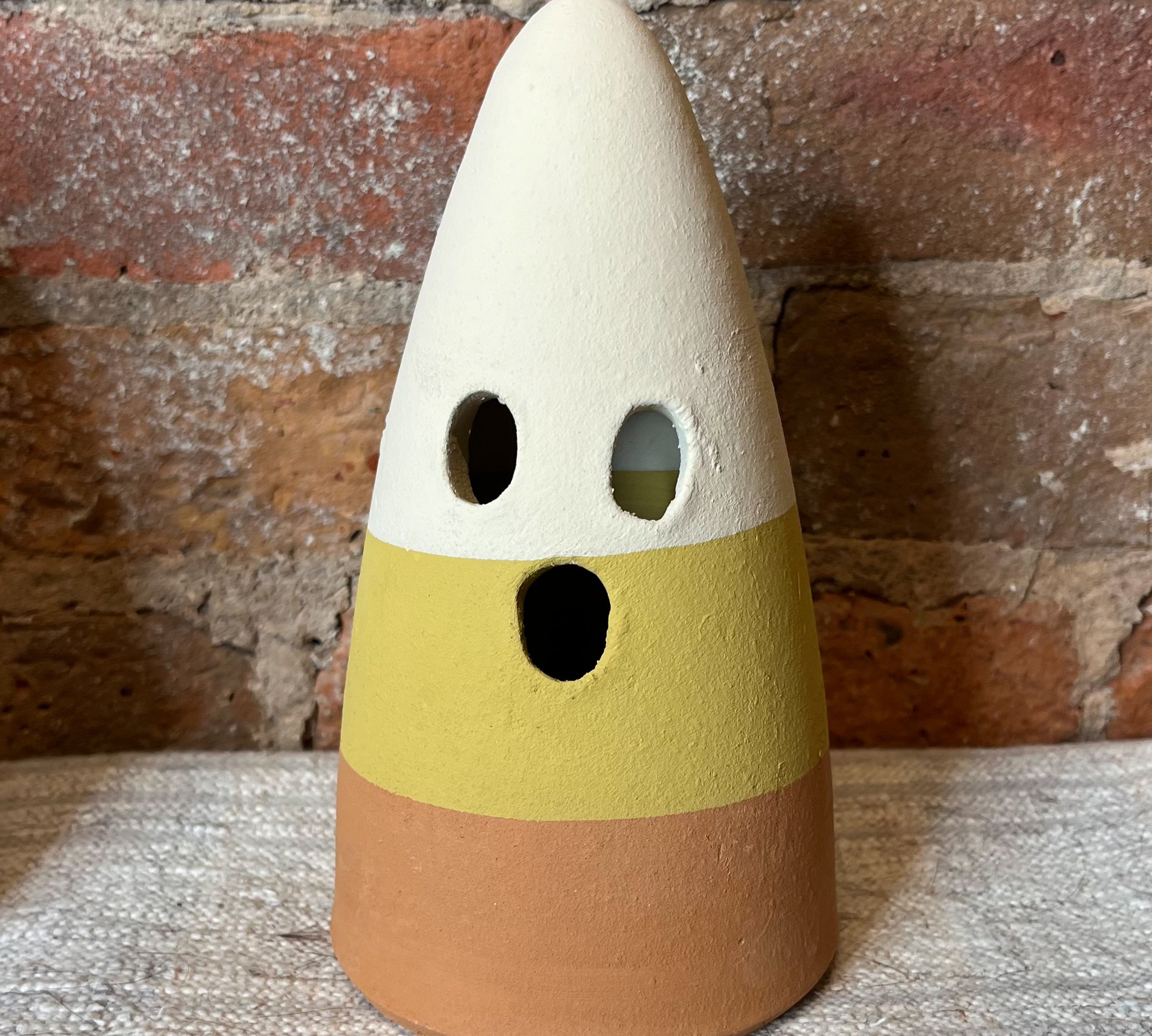 Clay Candy Corn Lantern 5x7"