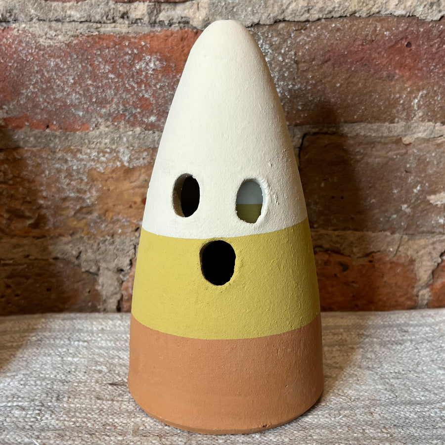 Clay Candy Corn Lantern 5x7"
