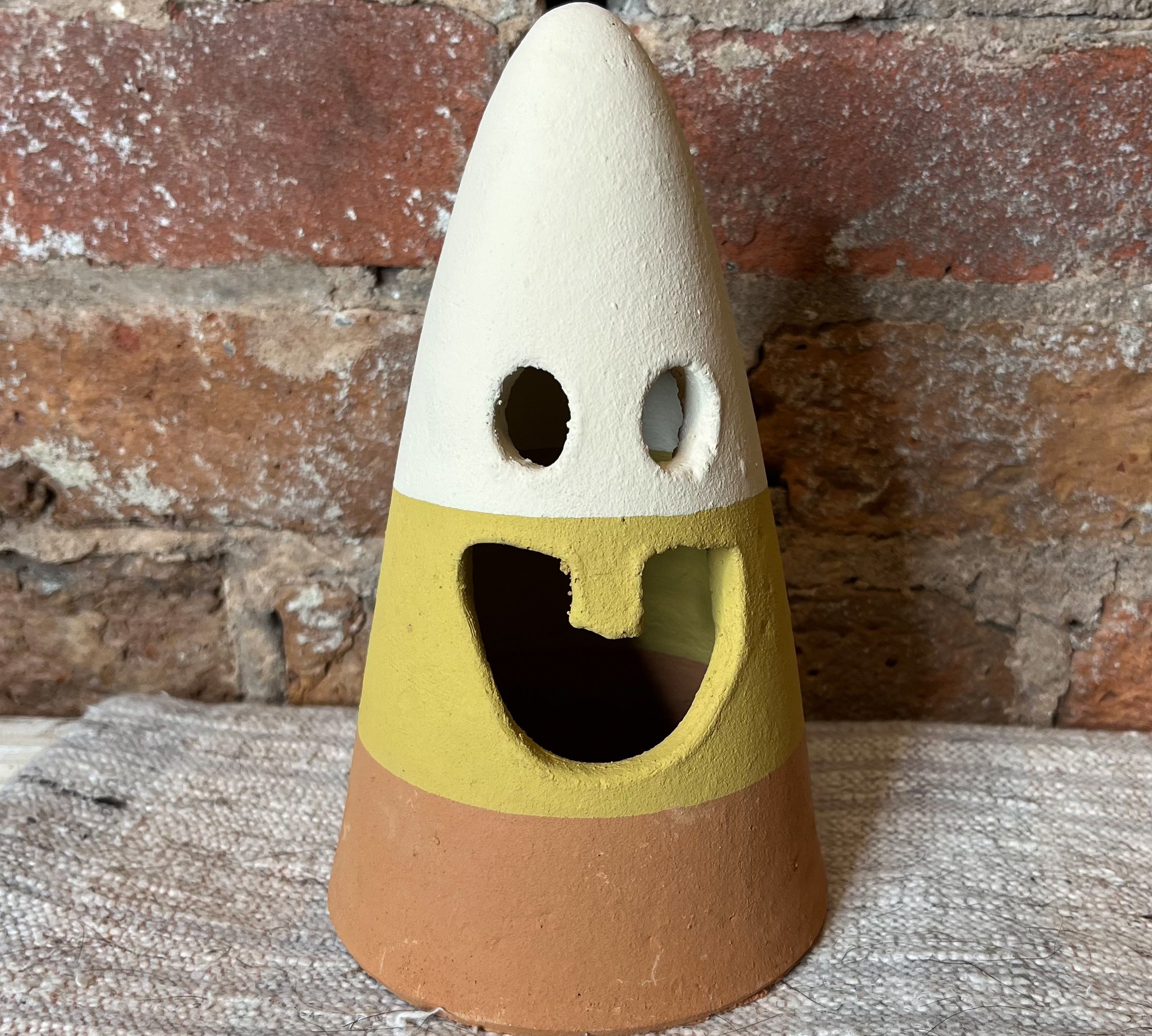 Clay Candy Corn Lantern 5x7"
